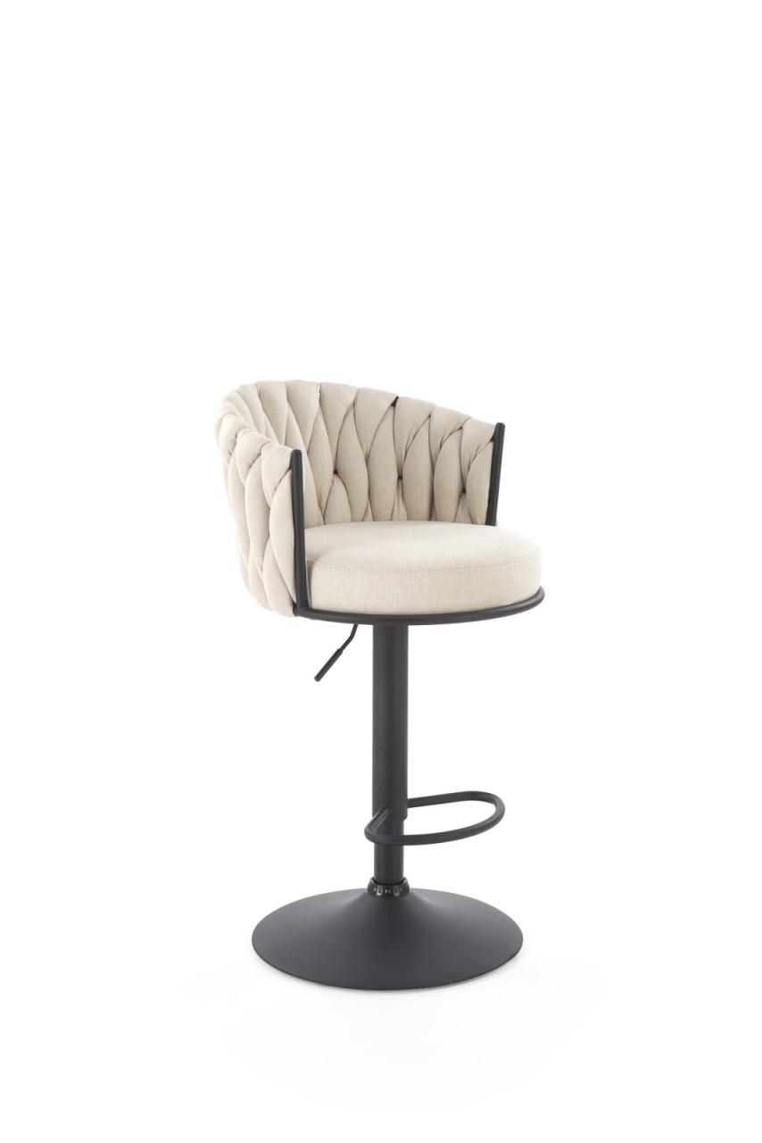 Scaun de bar H125 stofa bej/negru