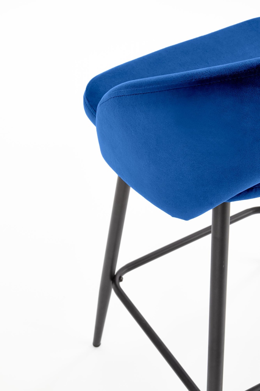 Scaun de bar H96 velvet albastru - 5 | YEO