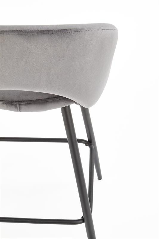 Scaun de bar H96 velvet gri - 1 | YEO