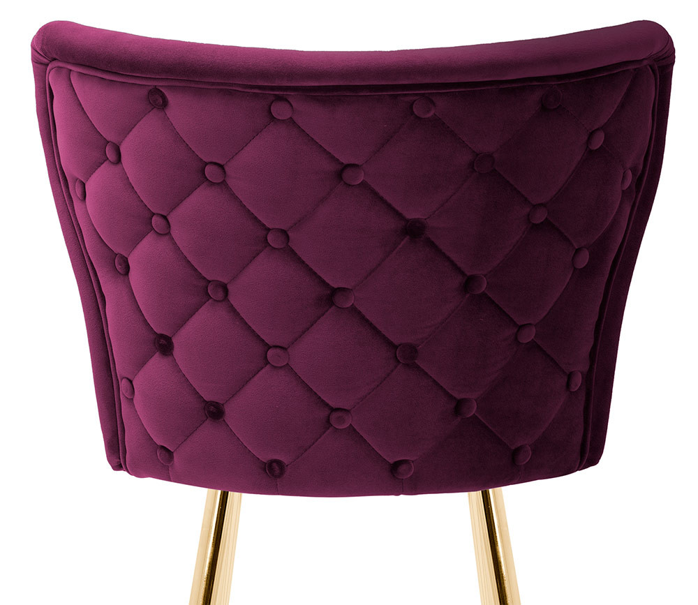 Scaun de bar Modena burgundy picioare gold - H70 cm - 1 | YEO