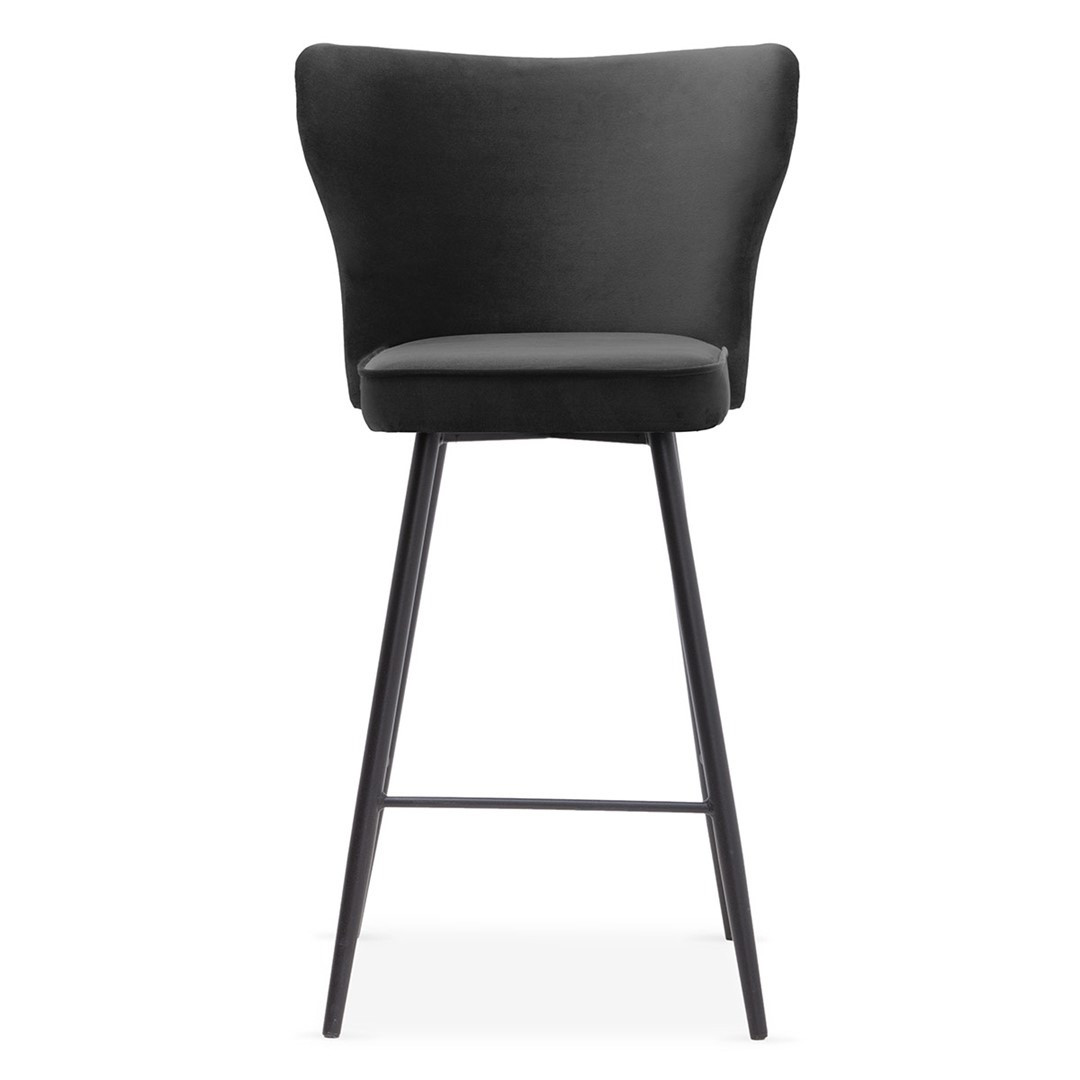 Scaun de bar Modena negru picioare negru - H60 cm