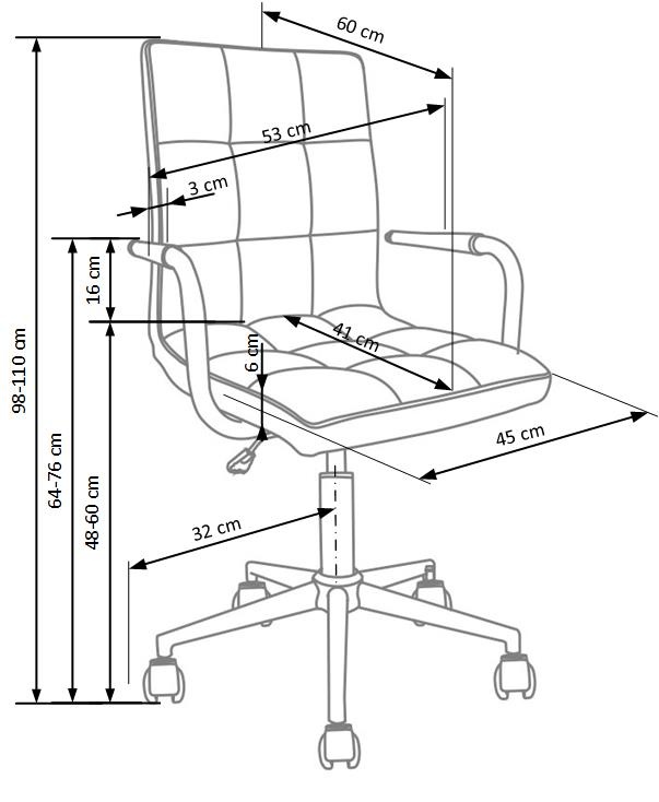 Scaun de birou Gonzo2 mov - H 98-110 cm - 4 | YEO