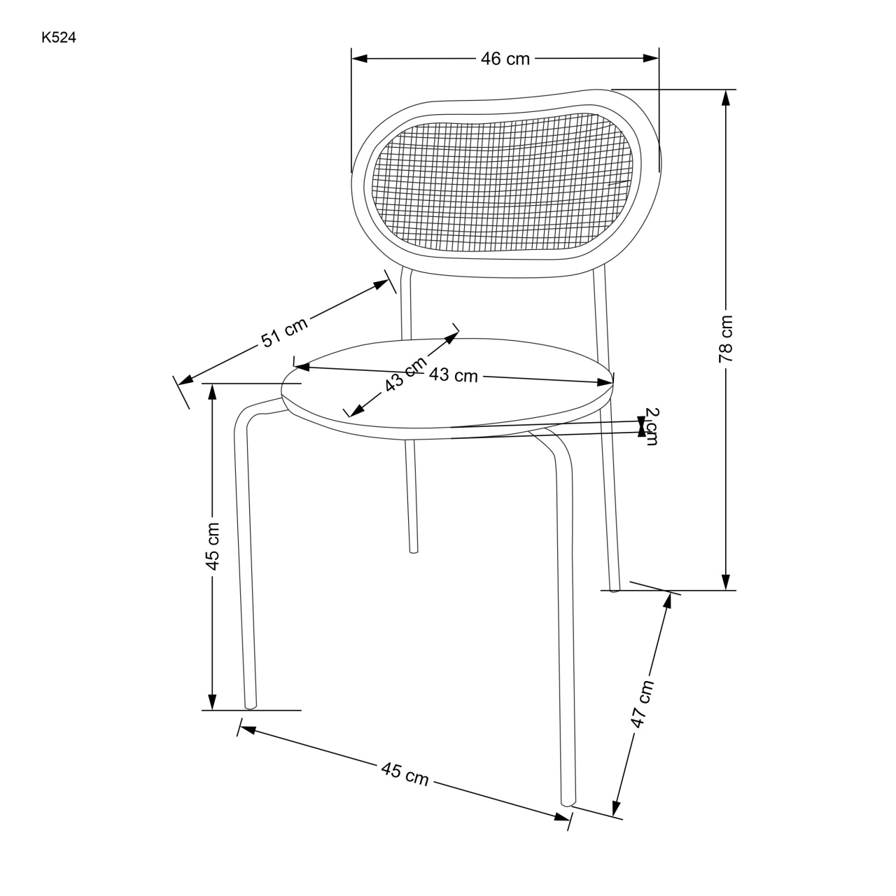 Scaun din rattan si piele ecologica K524 bordo - 3 | YEO