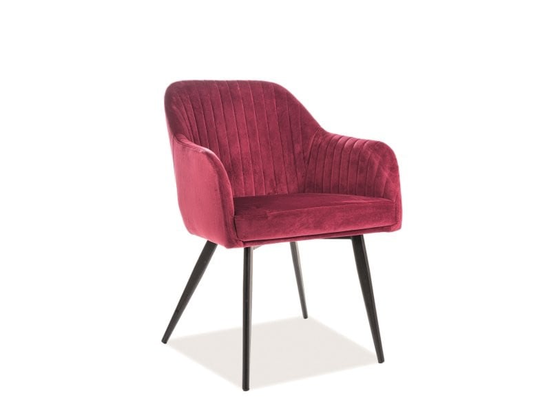 Scaun Elina velvet bordo/negru