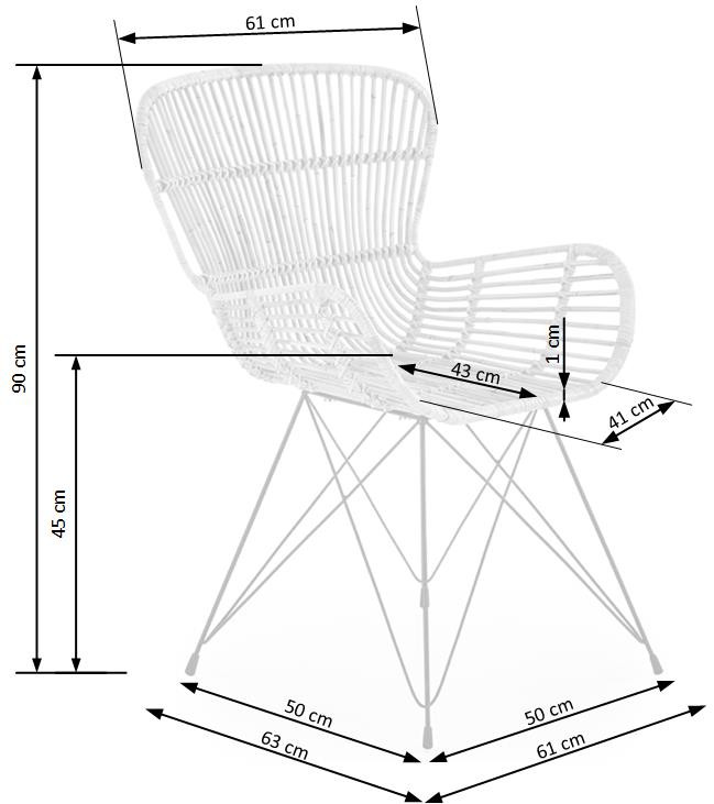 Scaun K335 rattan natural - 2 | YEO