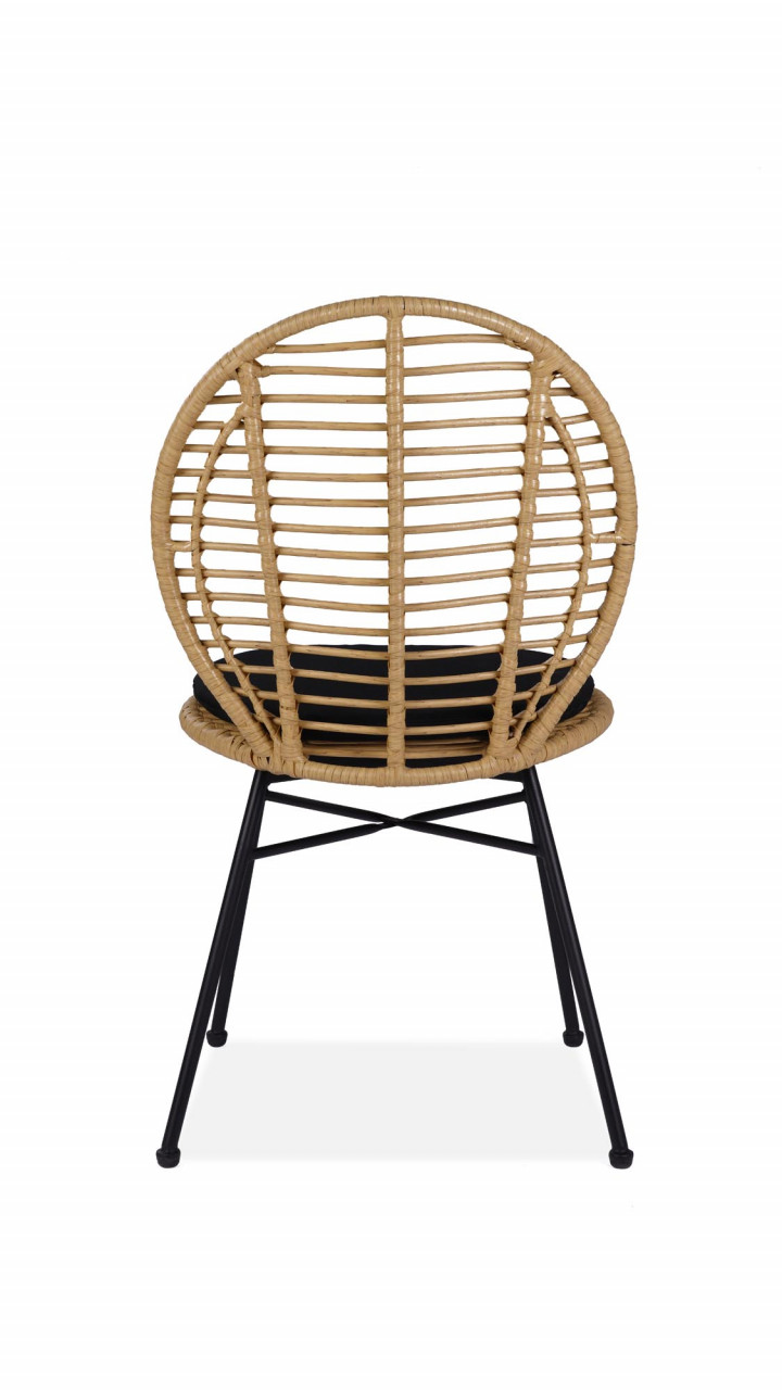 Scaun rattan K472 natur/negru - 3 | YEO