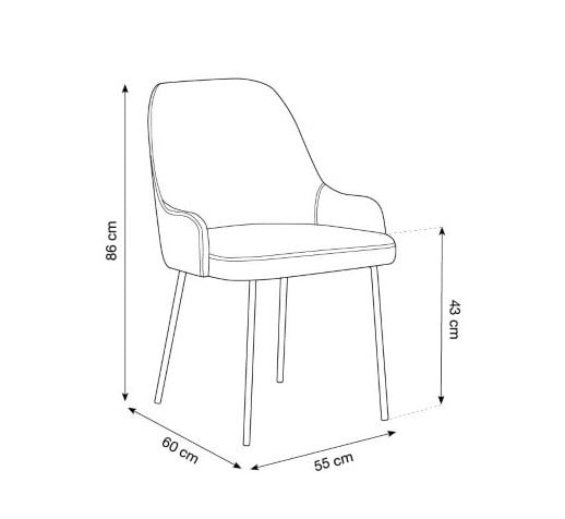 Scaun tapitat cu catifea Malaga - H86 cm - 4 | YEO