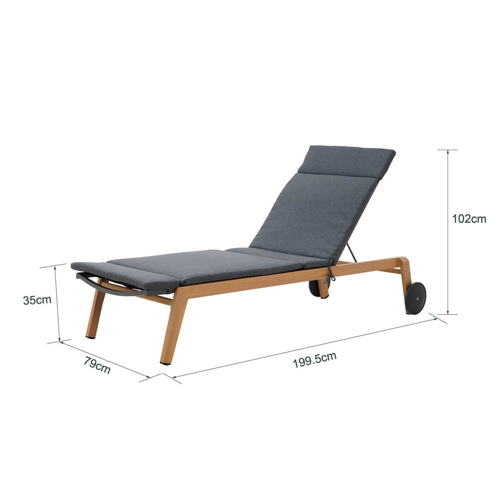 Sezlong de terasa Duisburg antracit L200 cm - 1 | YEO