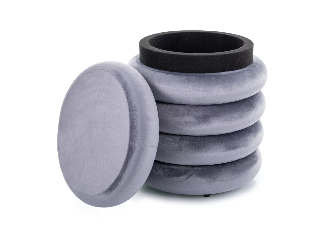 Taburet Calvi velvet gri Tap.252 - 1 | YEO
