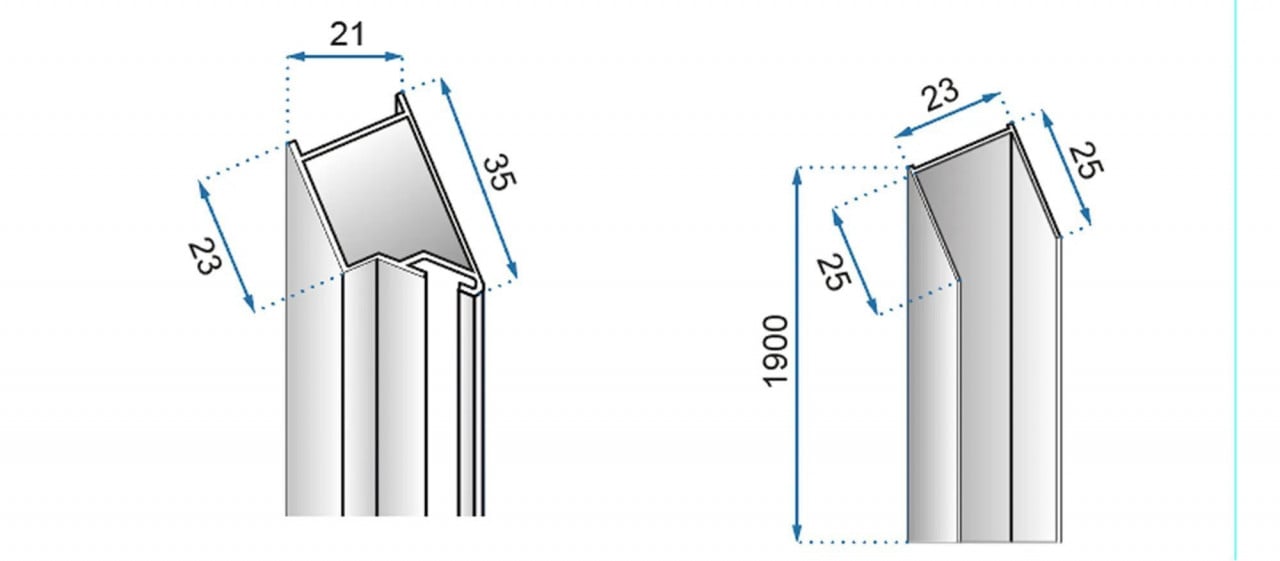 Usa de dus Molier Chrome + profil 100 - 5 | YEO