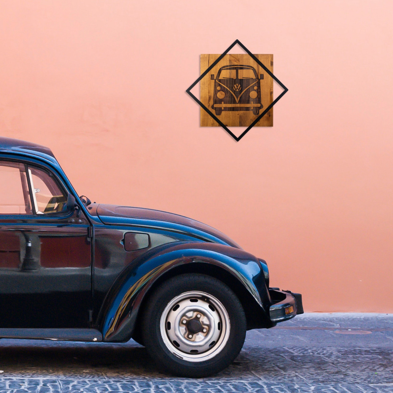 Accesoriu decorativ de perete din lemn Old car
