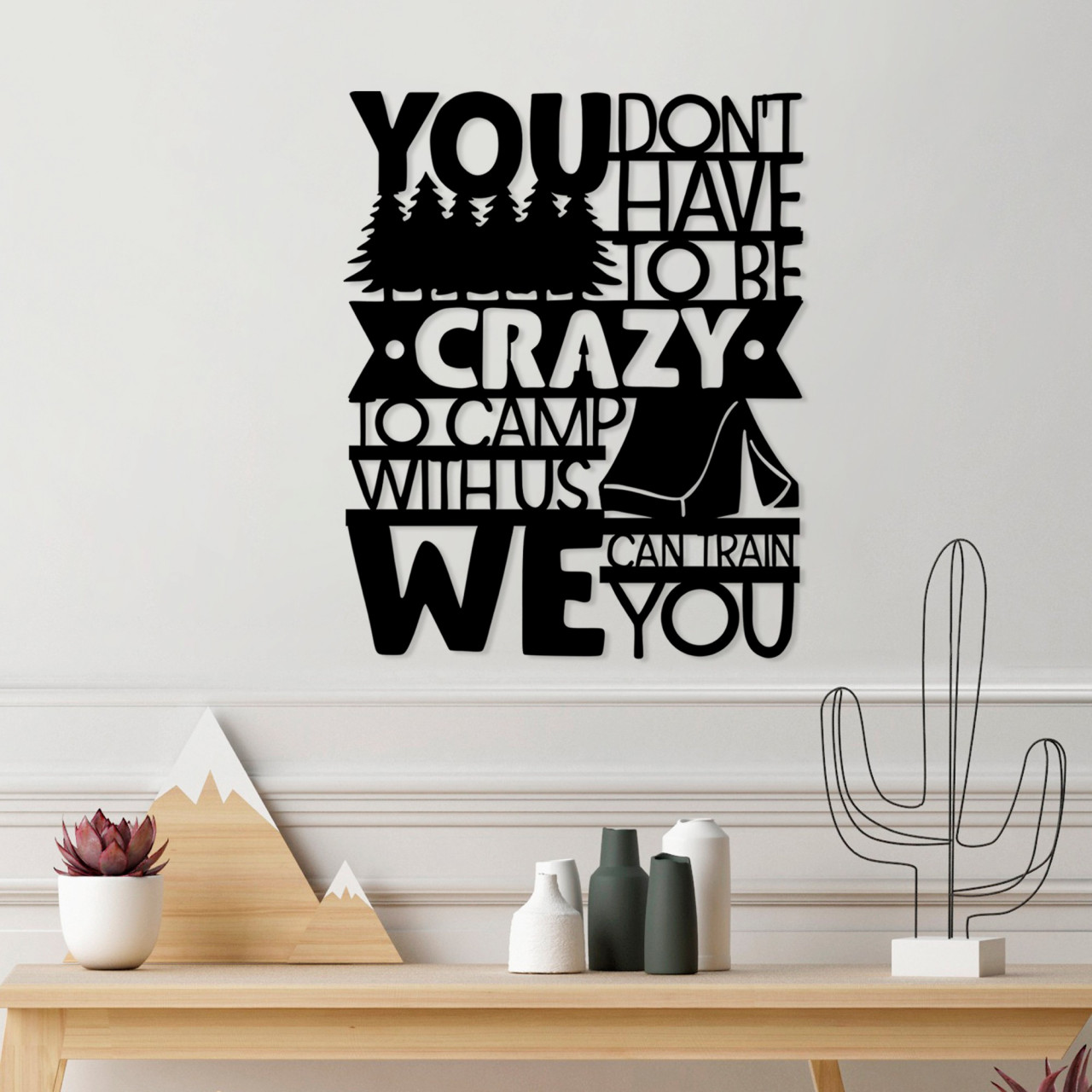 Accesoriu decorativ de perete metalic Camp With Us