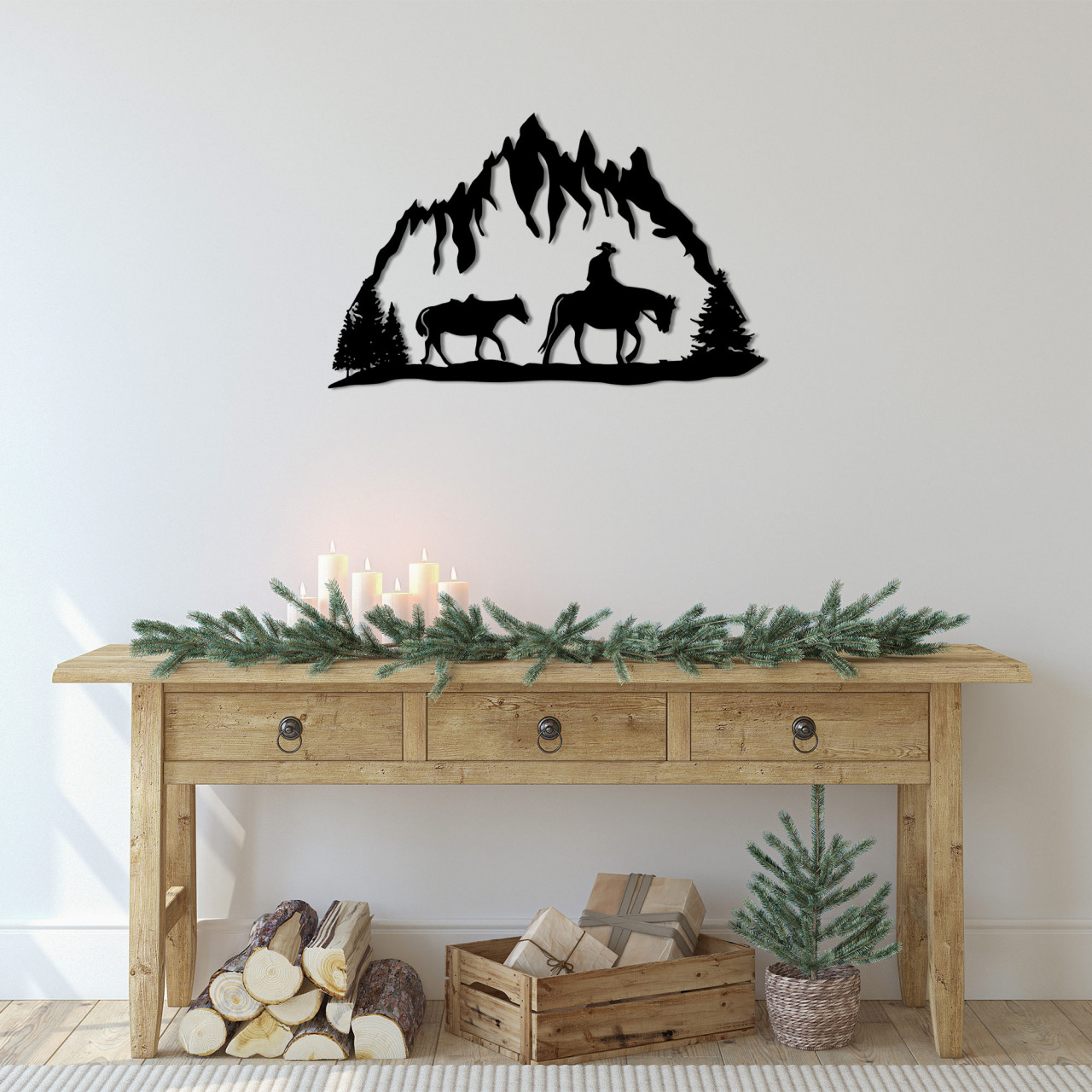 Accesoriu decorativ de perete metalic Cowboy - 313
