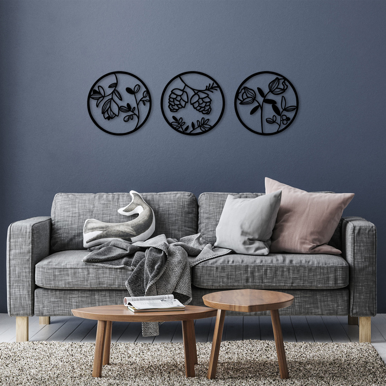 Accesoriu decorativ de perete metalic Flowers - 306 M