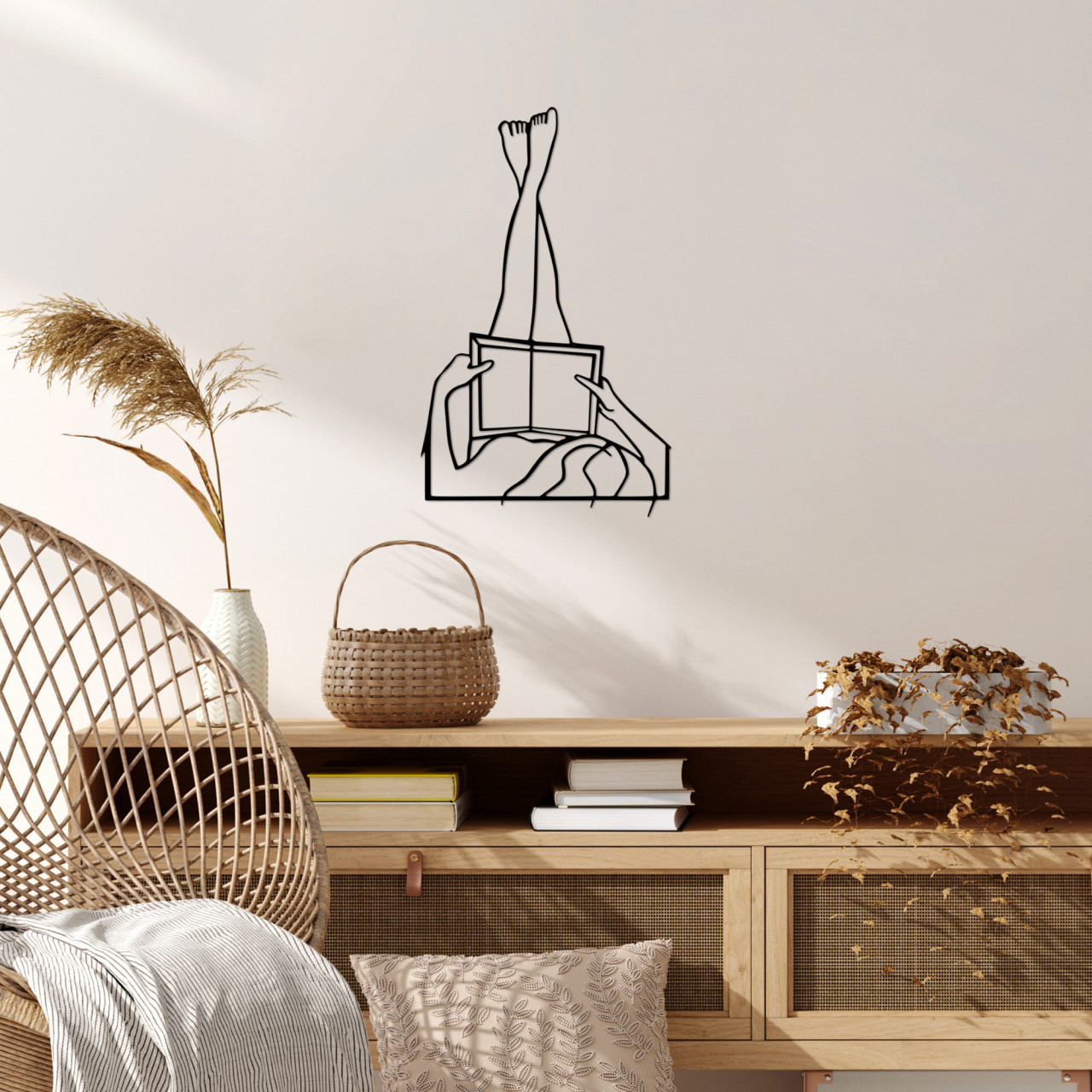 Accesoriu decorativ de perete metalic I love reading - 521