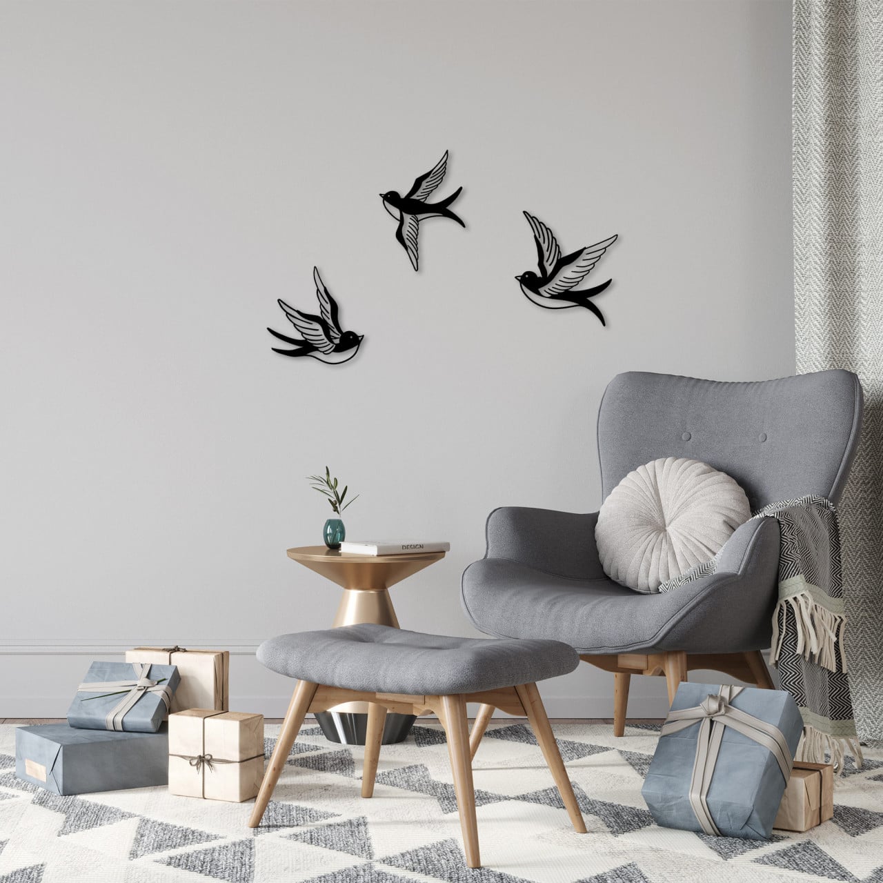 Accesoriu decorativ de perete metalic Mountain - 286