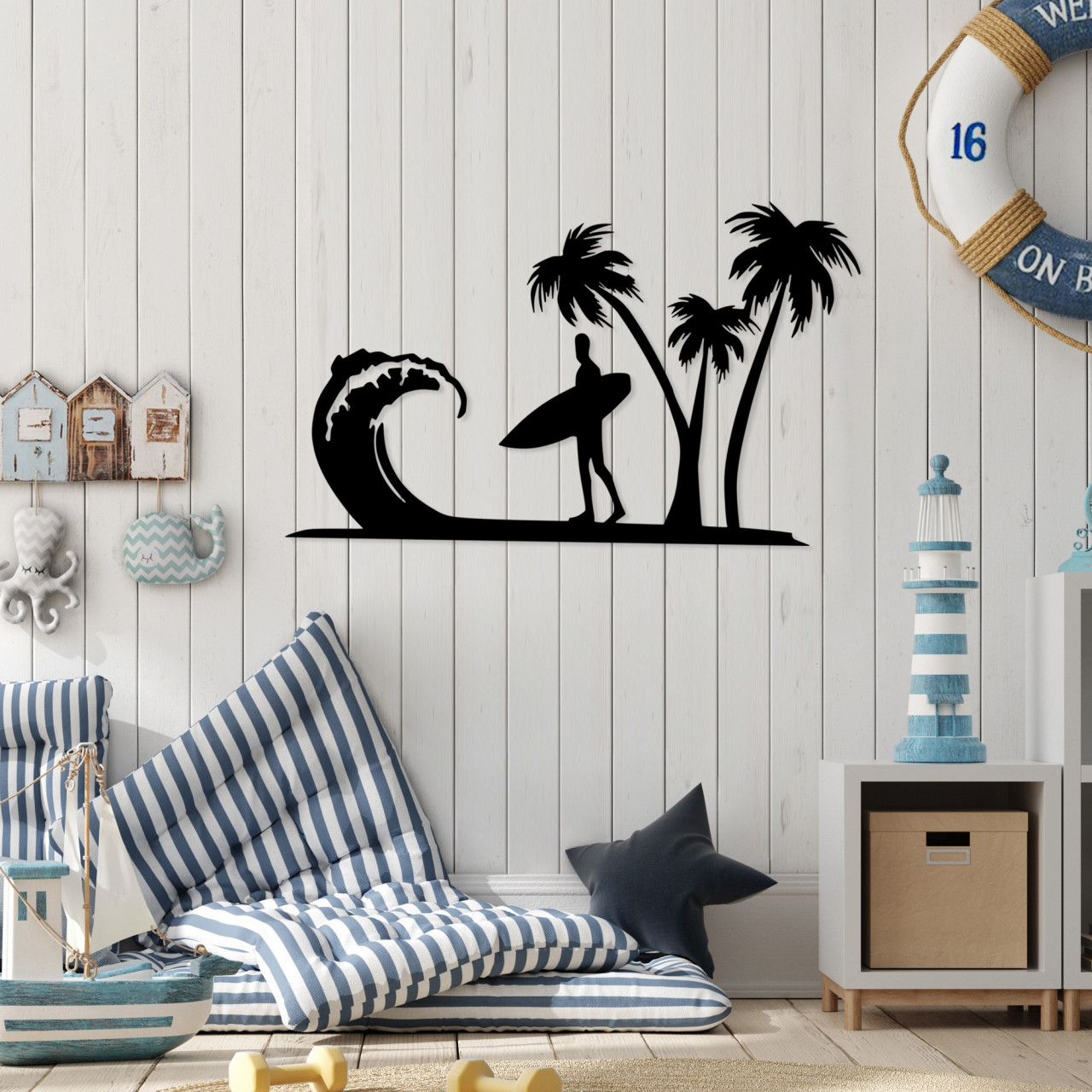 Accesoriu decorativ de perete metalic Surfer
