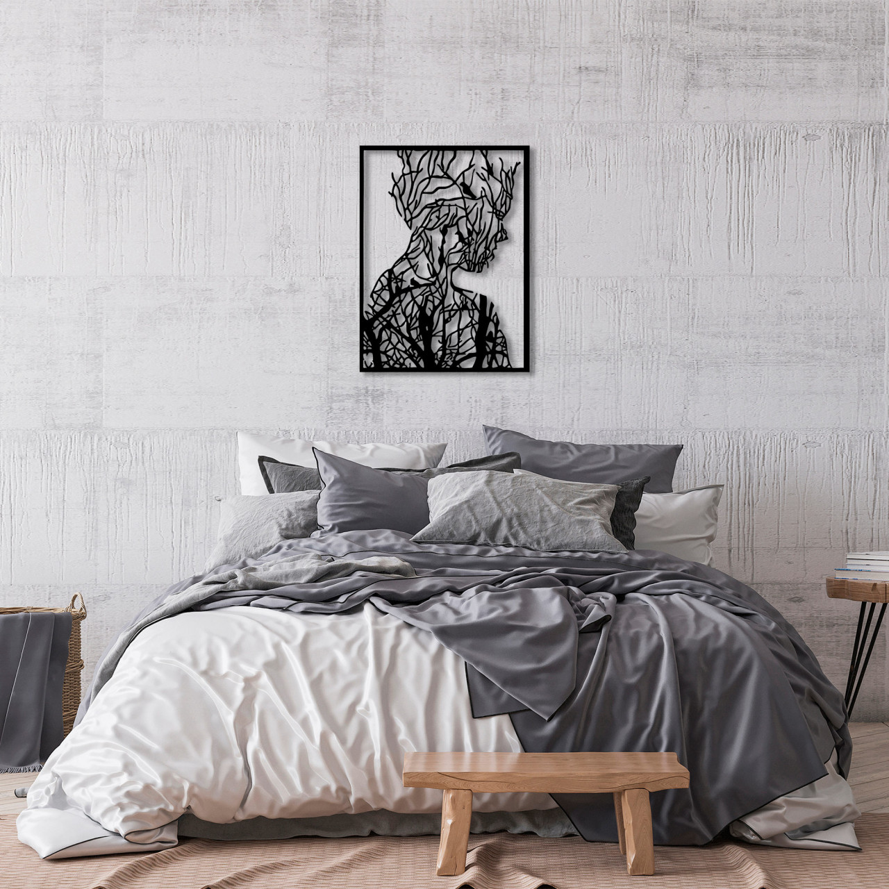 Accesoriu decorativ de perete metalic Tree Man - Model 319