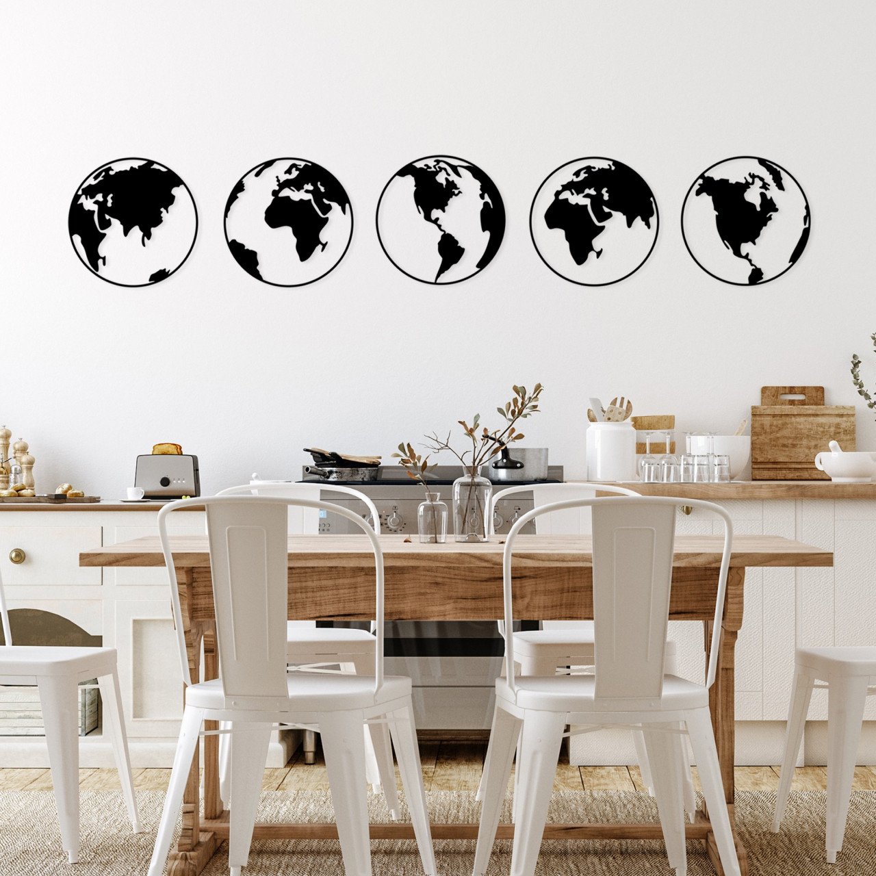 Accesoriu decorativ de perete metalic World Map 2