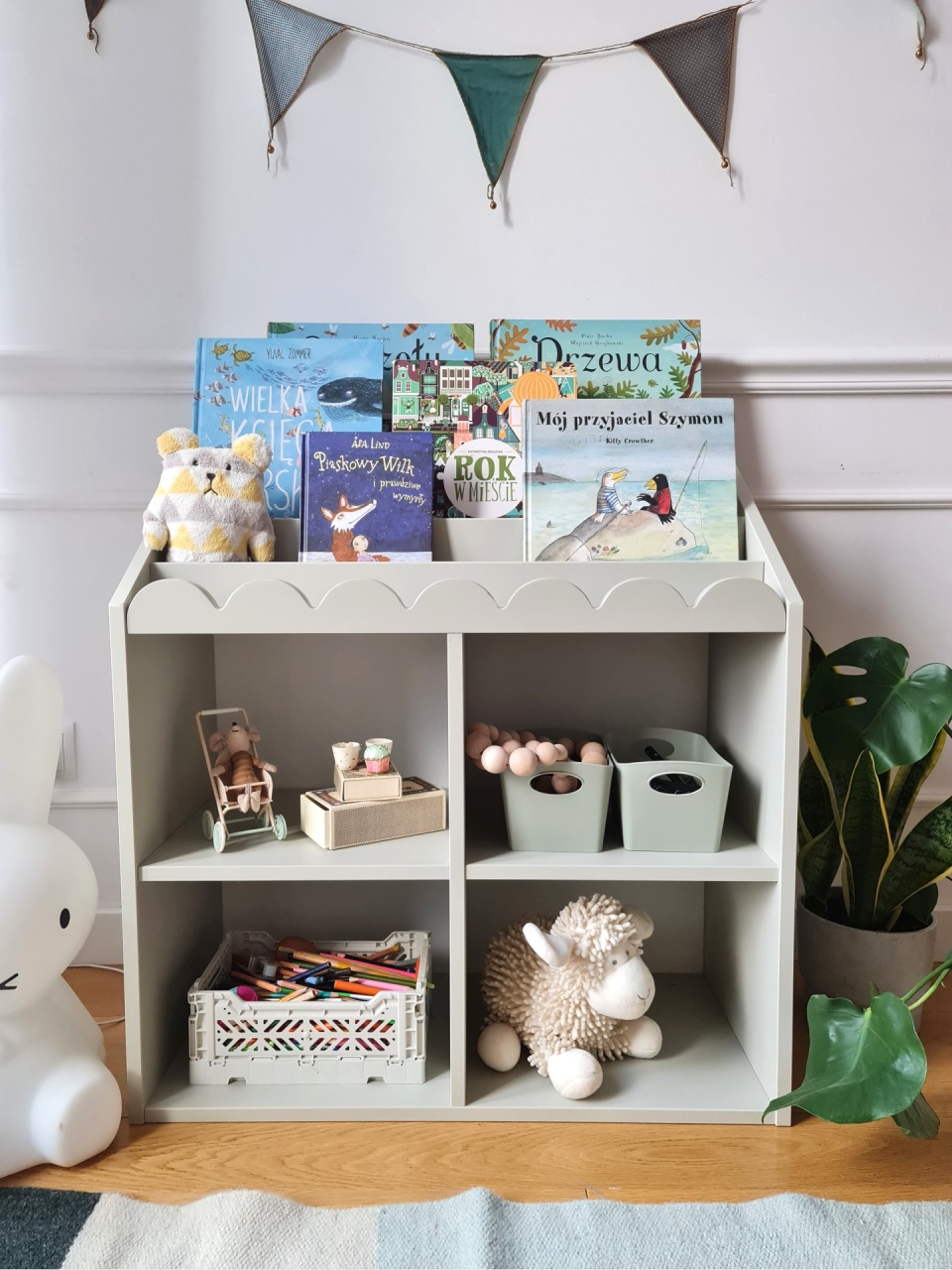 Biblioteca pentru copii Book Nook verde salvie H76 cm - 1 | YEO