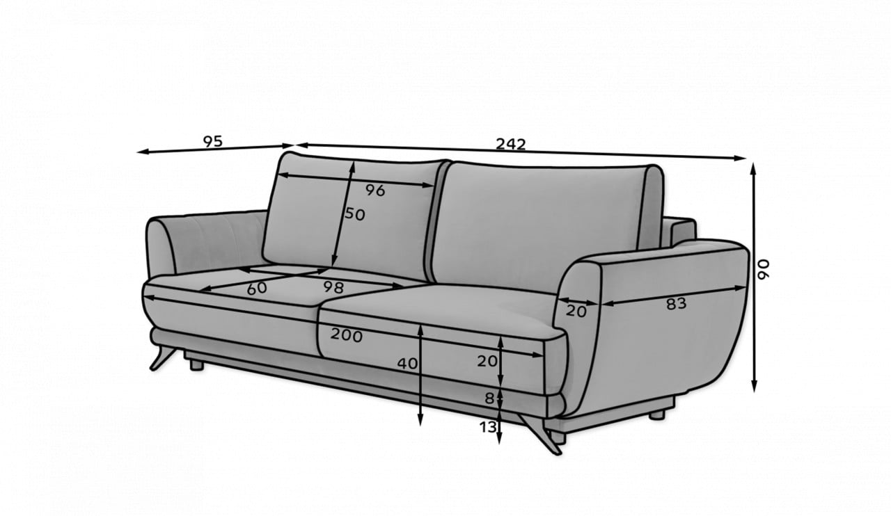 Canapea extensibila Megis Dora 90 - 5 | YEO