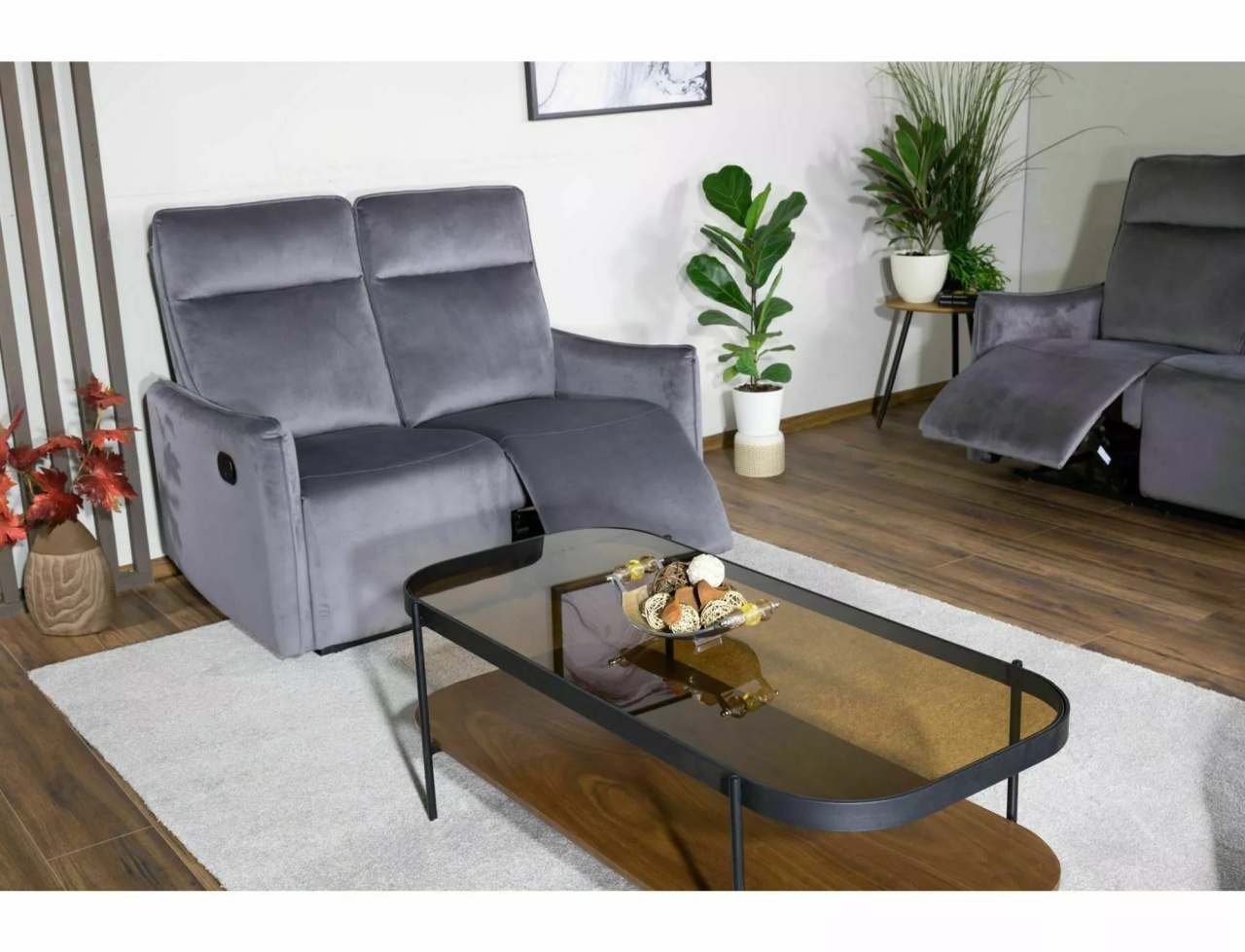 Canapea extensibila Travis 2 velvet gri Blu14 - 4 | YEO