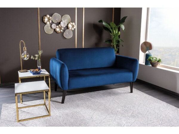 Canapea fixa Elsa velvet bleumarin Blu86/wenge - 4 | YEO