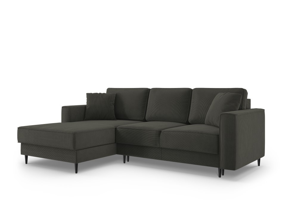 Poze Coltar Fano 4 locuri velvet/picioare negre – L242 x l174 x h89 cm