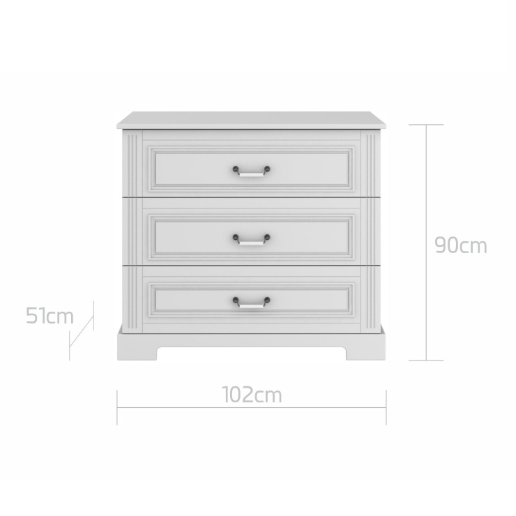 Comoda eleganta Ines alba L102 cm - 3 | YEO