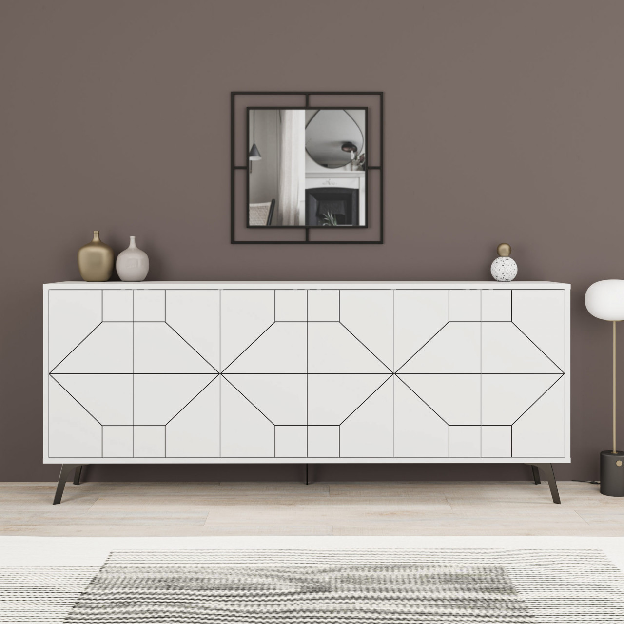 Consola Dune alba- L183 cm -H 77,4 cm