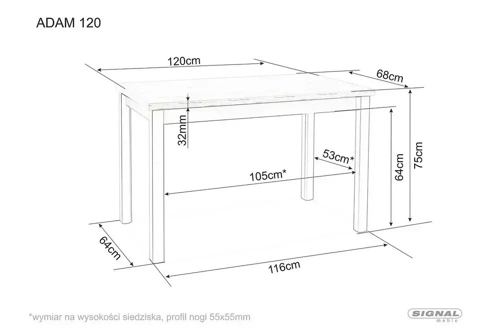 Masa Adam stejar cremona torro/casmir L120xl68 cm - 1 | YEO