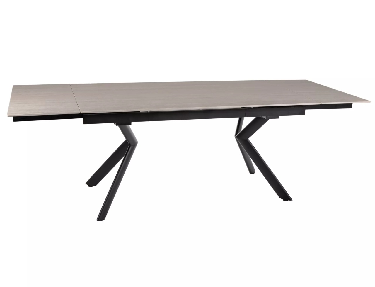 Masa extensibila Norton travertin bej/negru L160-240xl90 cm