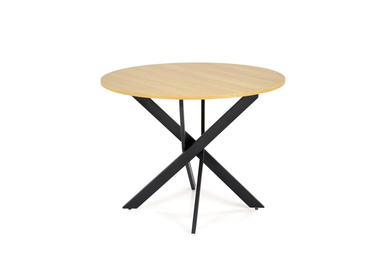 Masa rotunda Edgar stejar auriu/negru ø100/h76 cm - 1 | YEO