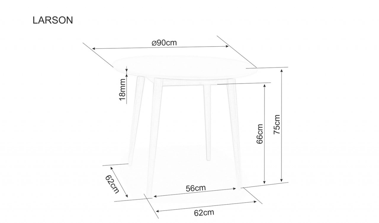 Masa rotunda Larson alb/alb ø90/h75 cm - 1 | YEO