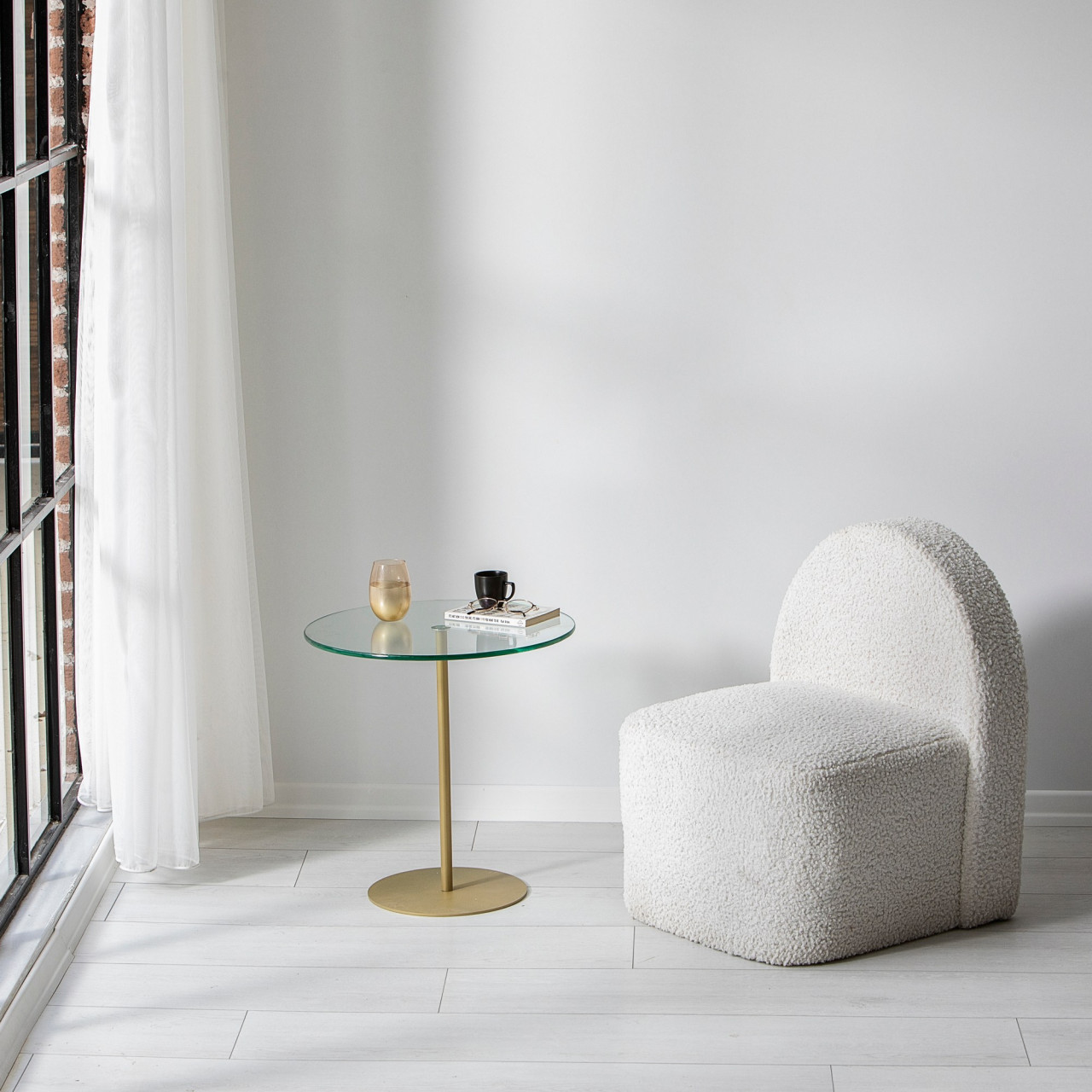 Masuta de cafea Chill-Out transparent / auriu