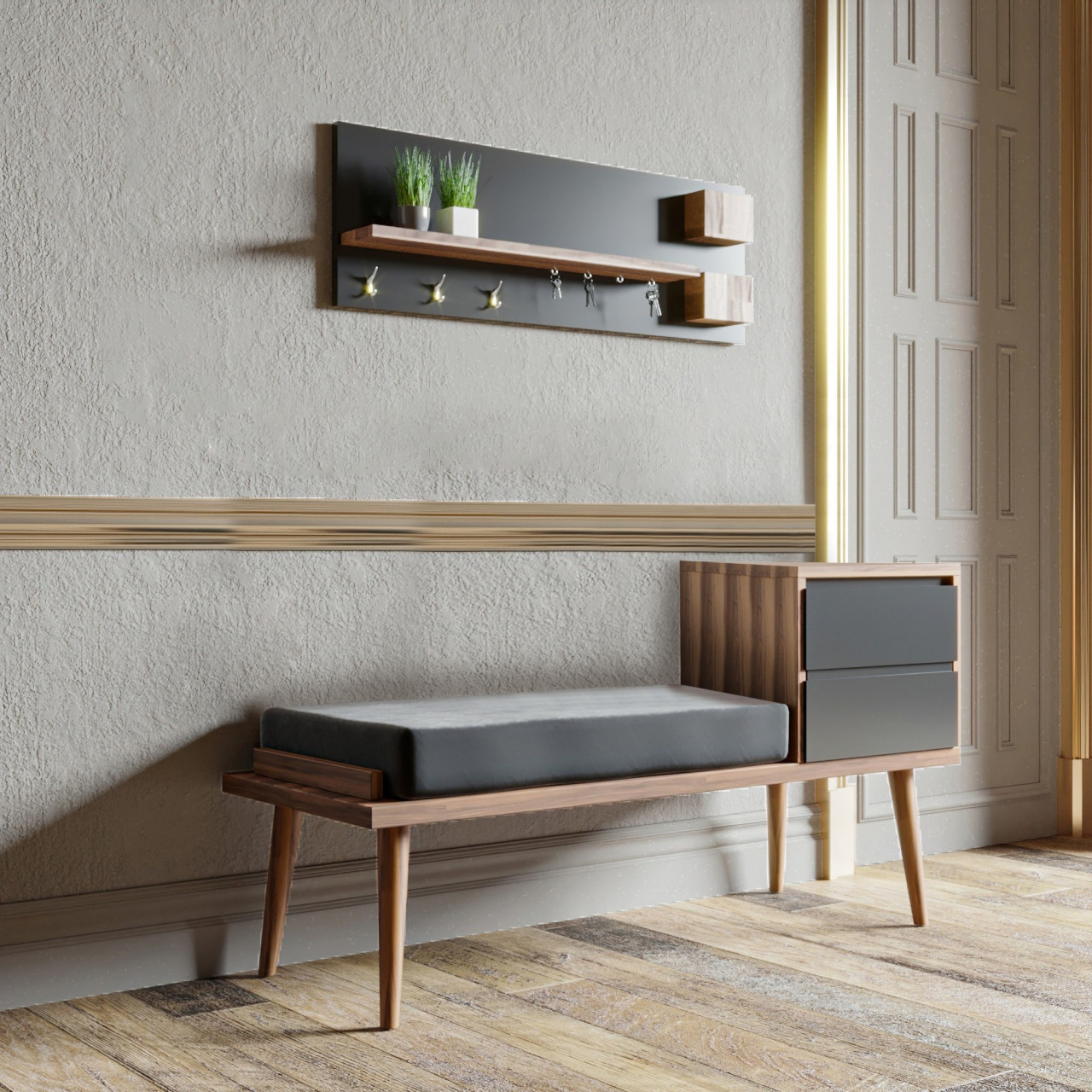 Mobilier de hol Hamra (2 piese)