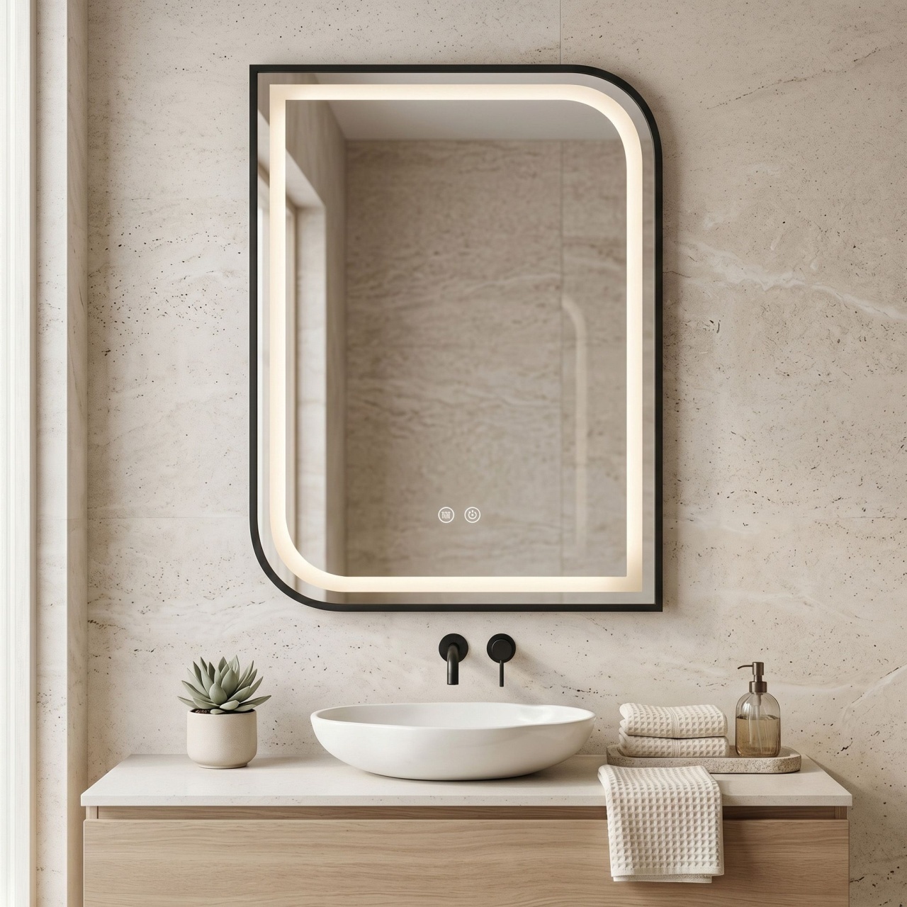 Oglindă LED ZONE 70X50 BLACK