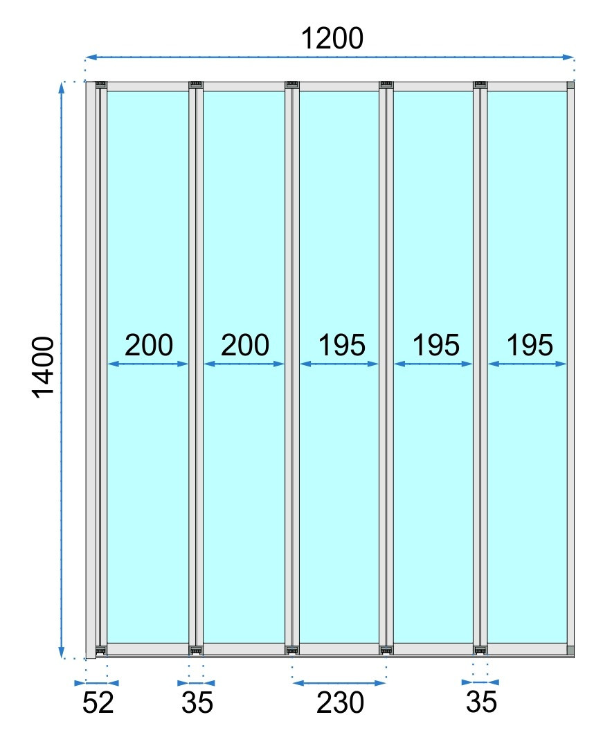 Paravan de cada Idea sticla culisanta - 120x140 cm - 2 | YEO