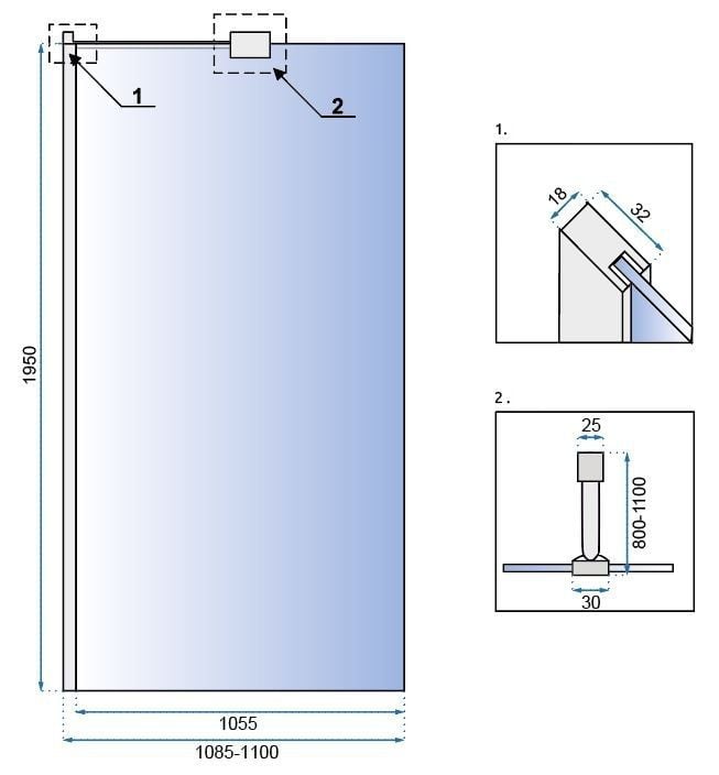 Paravan de dus Aero N 110 transparent - 4 | YEO