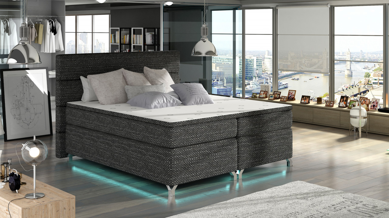 Pat boxspring Amadeo LED 160x200 cm Berlin 02