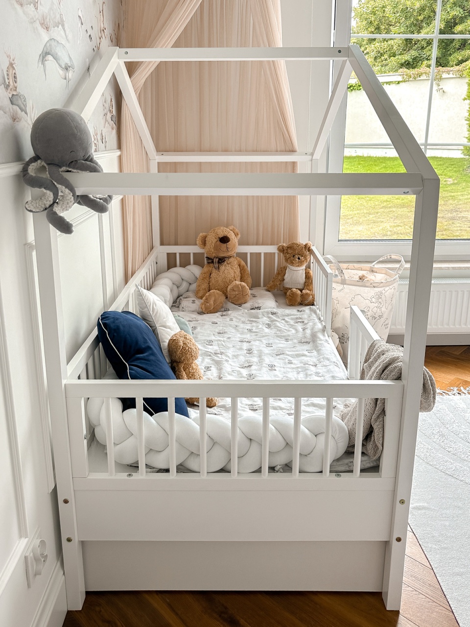 Pat copii Dream Nest Snow House alb 80x160 cm - 3 | YEO