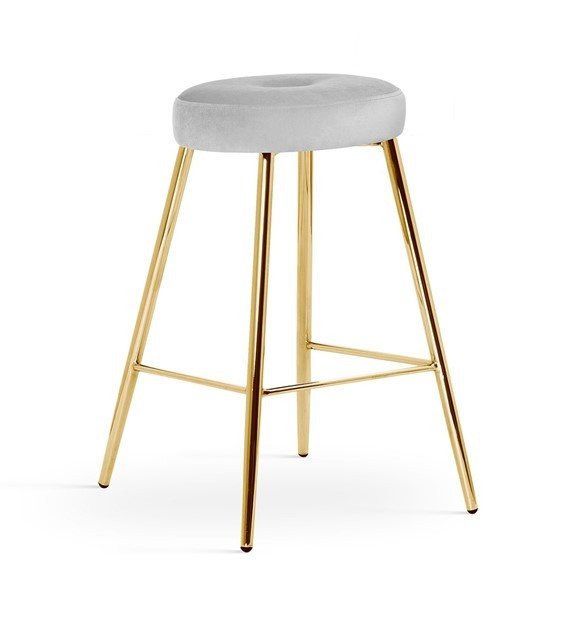 Scaun de bar Circo gri picioare gold - H68 cm