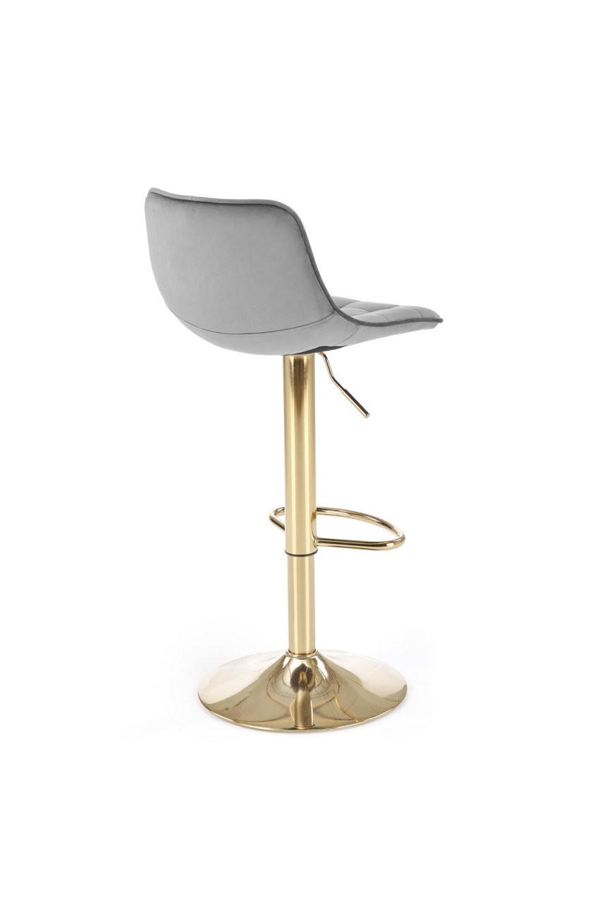 Scaun de bar H-120 velvet gri/gold - 5 | YEO