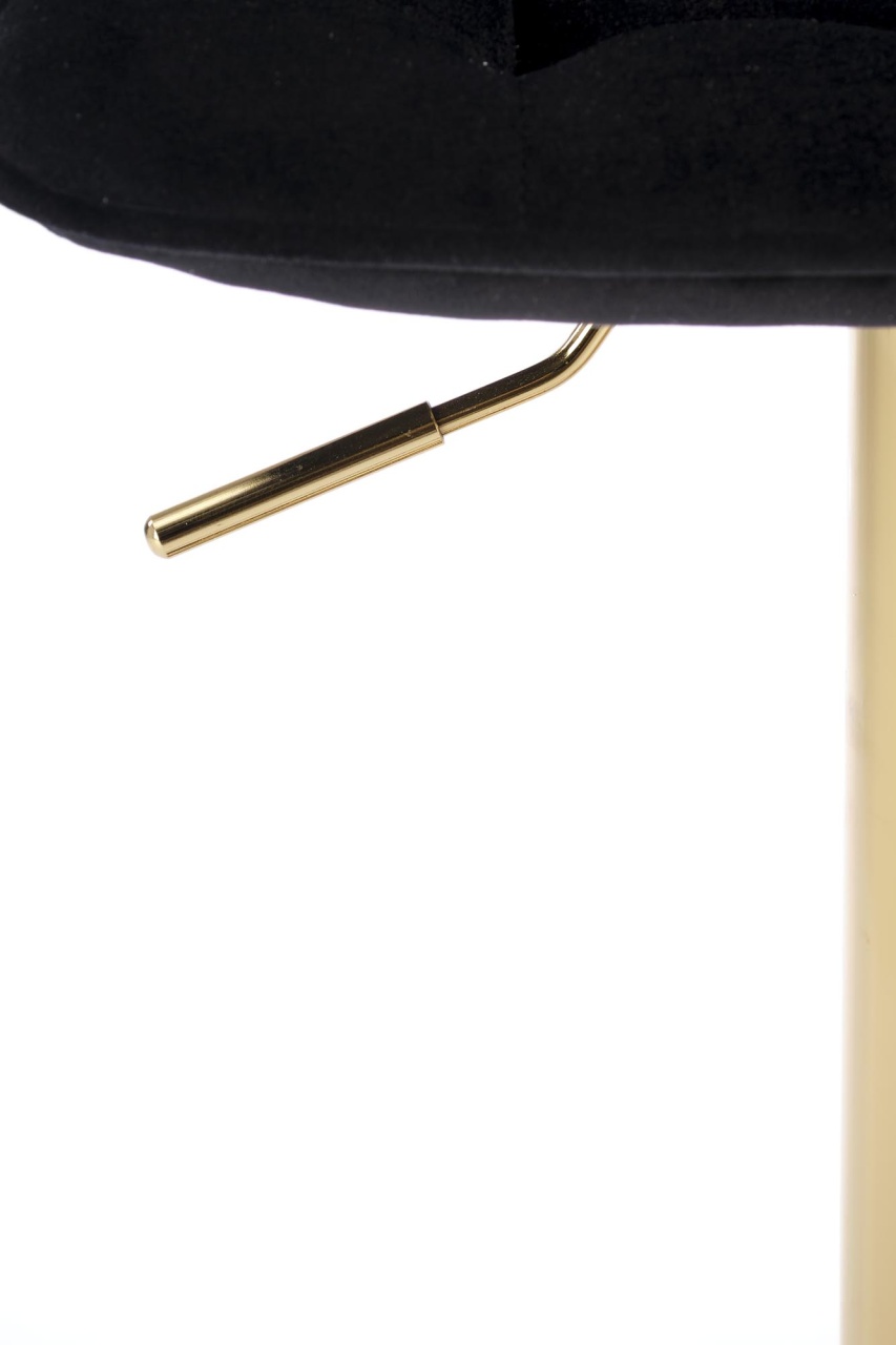 Scaun de bar H120 velvet negru/gold - 3 | YEO