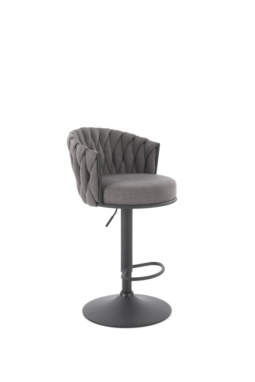 Scaun de bar H125 stofa gri/negru
