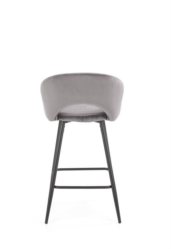 Scaun de bar H96 velvet gri - 2 | YEO