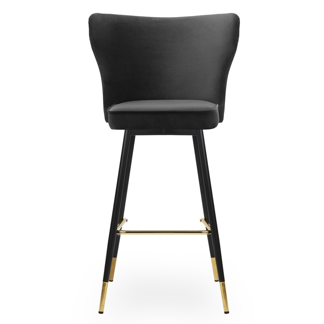 Scaun de bar Modena negru picioare negru/gold - H60 cm