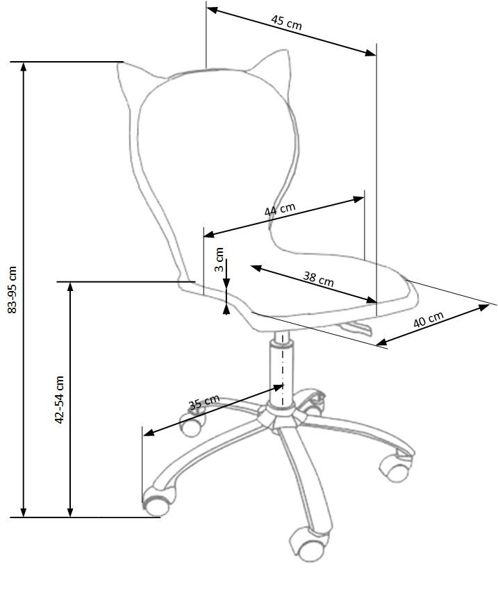 Scaun de birou copii Kitty 2 roz - 1 | YEO