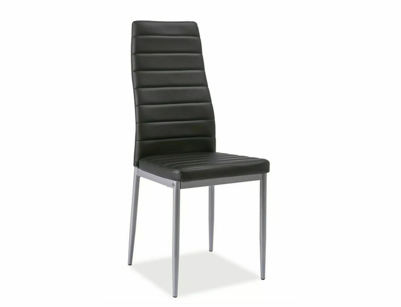 Scaun H261 bis piele ecologica negru/aluminiu