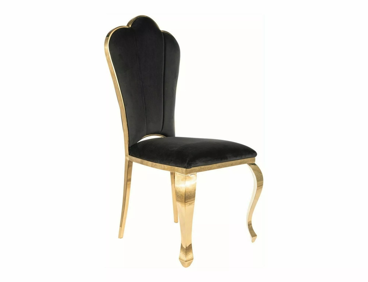 Scaun Queen velvet negru/auriu Blu19 - 3 | YEO